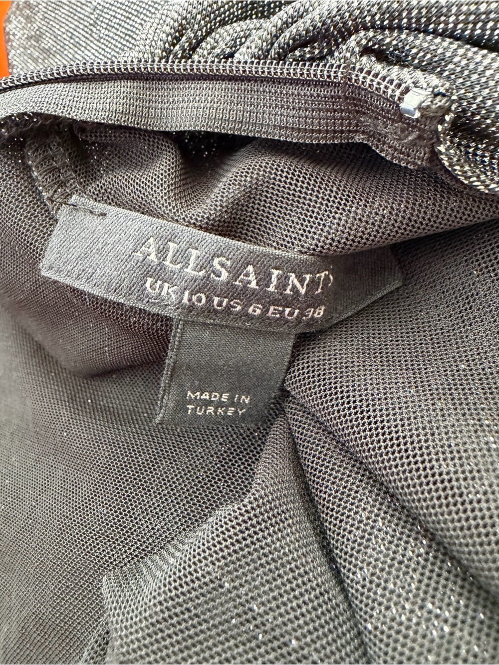All Saints Silver Metallic Ayla High Neck Maxi Modern Party Dress 6 - Picture 11 of 14